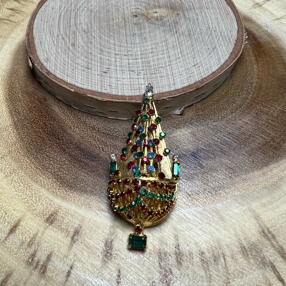 VTG| Joseph Warner Christmas 🎄 Tree Brooch ❤️✨ - Picture 7 of 7